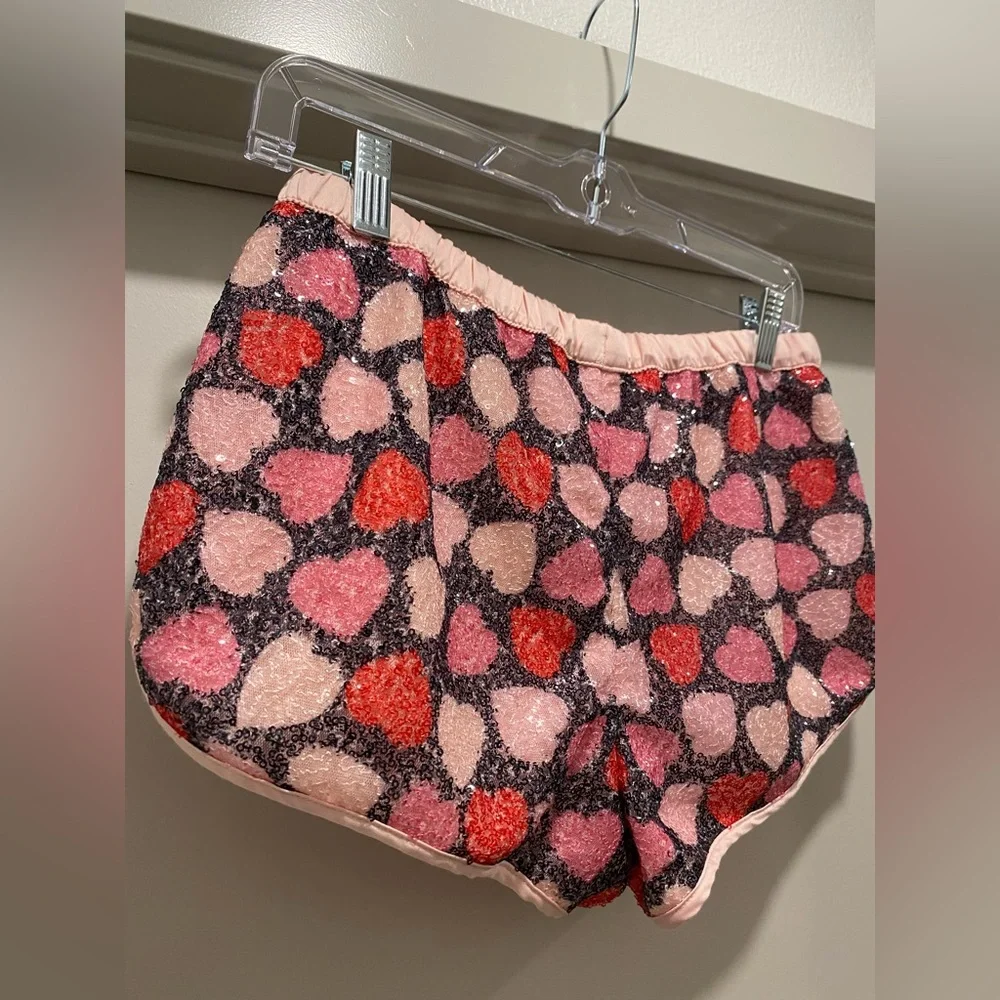 Victoria's Secret Red & Pink Sequin Heart Print Dolphin-Hem Sleep Shorts - XS - Picture 8 of 14